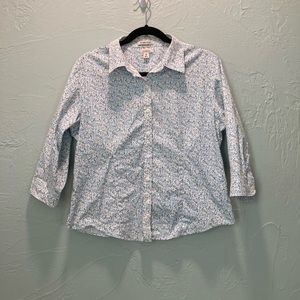 L.L Bean
M- button down shirt
Blue & yellow flowers